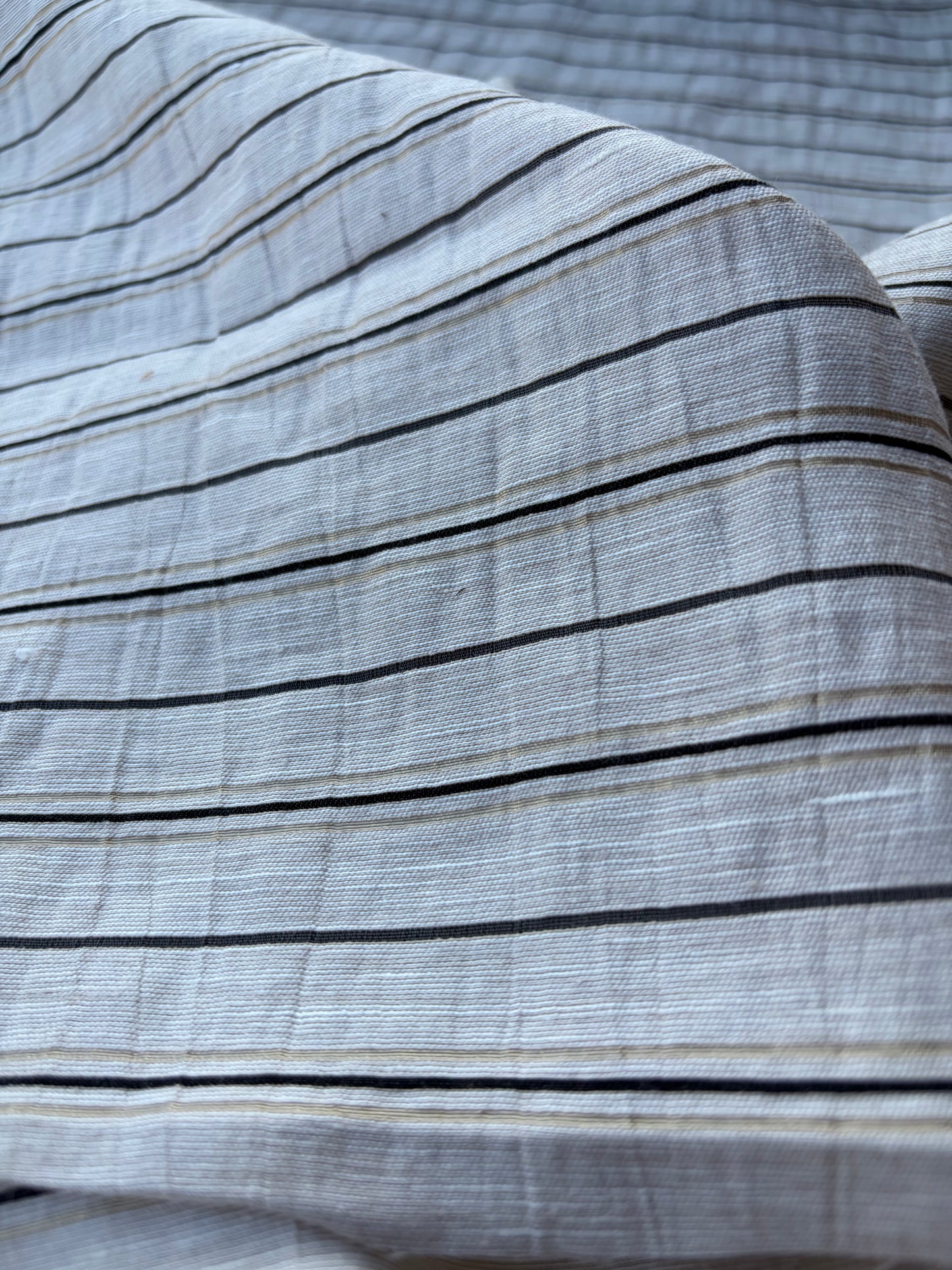 NED 006 naturel/lurex cotton linen stripe