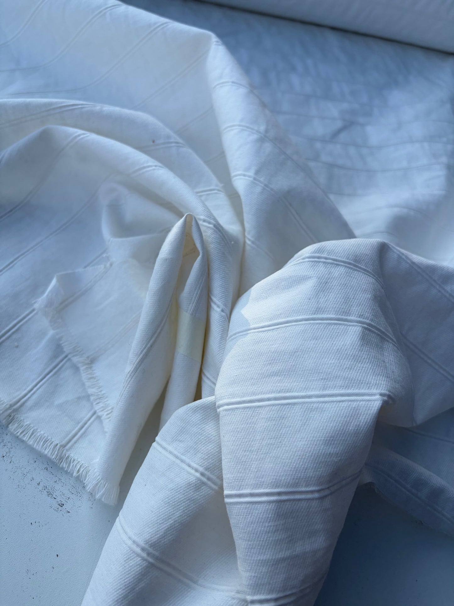 NED 007 white tone on tone cotton stripe