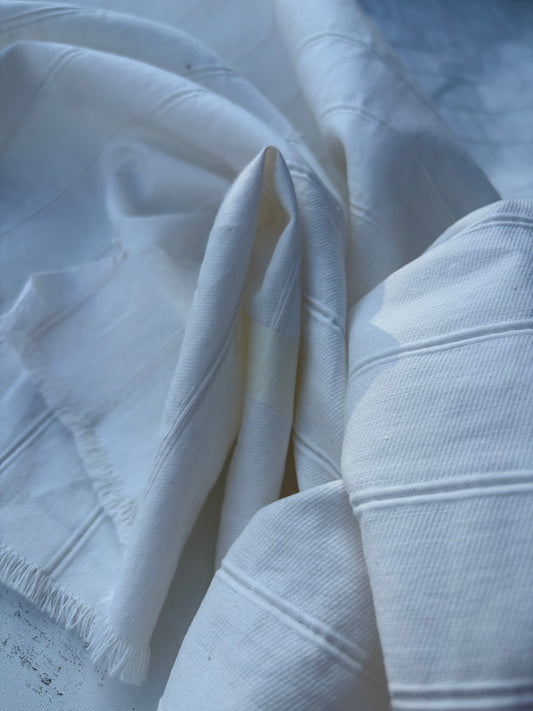 NED 007 white tone on tone cotton stripe