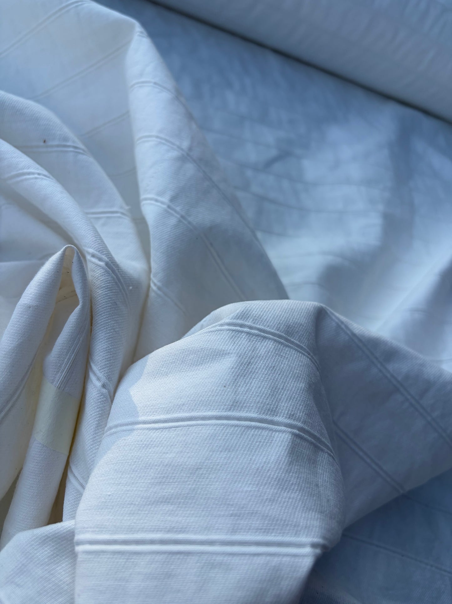 NED 007 white tone on tone cotton stripe