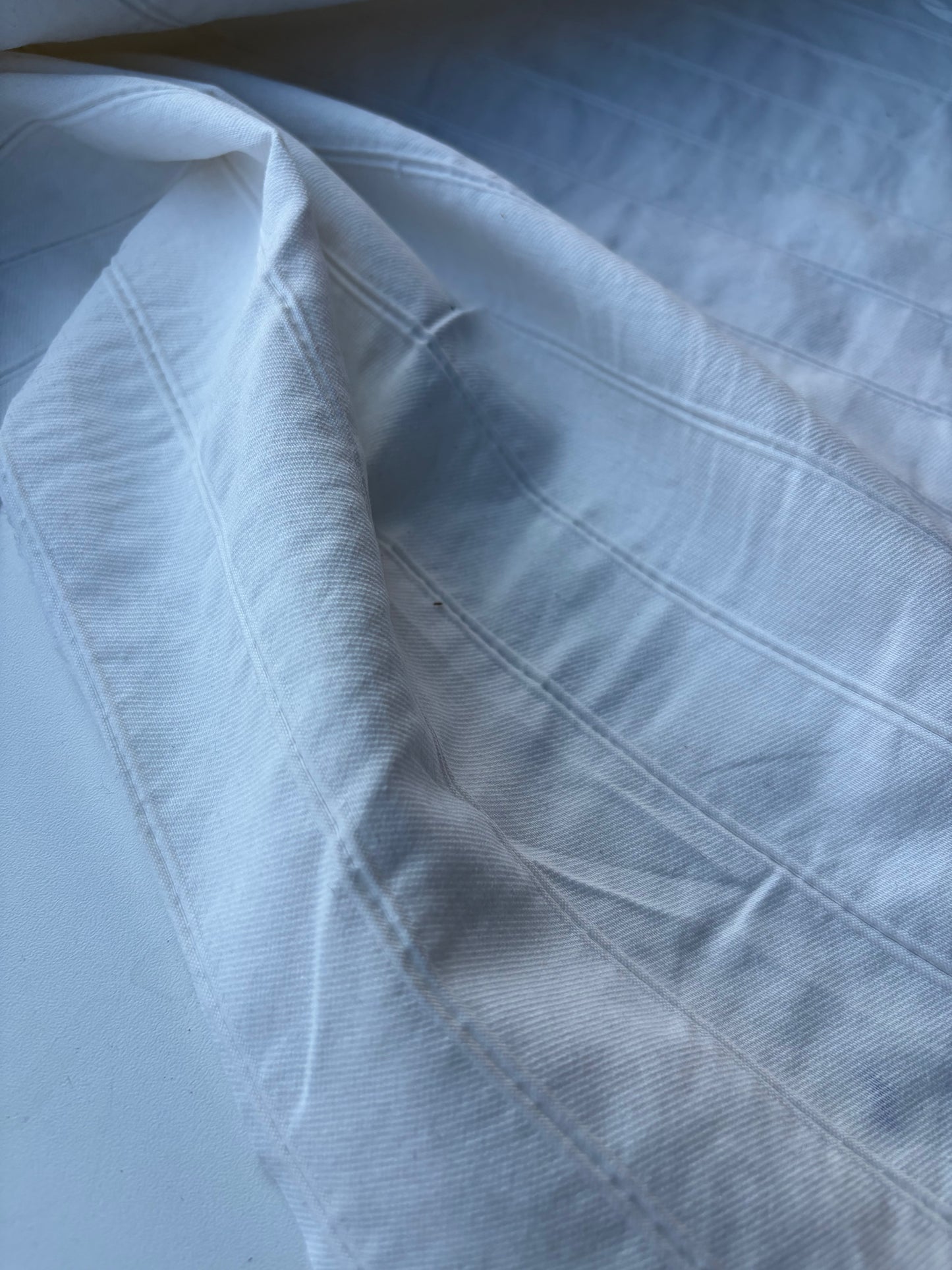 NED 007 white tone on tone cotton stripe