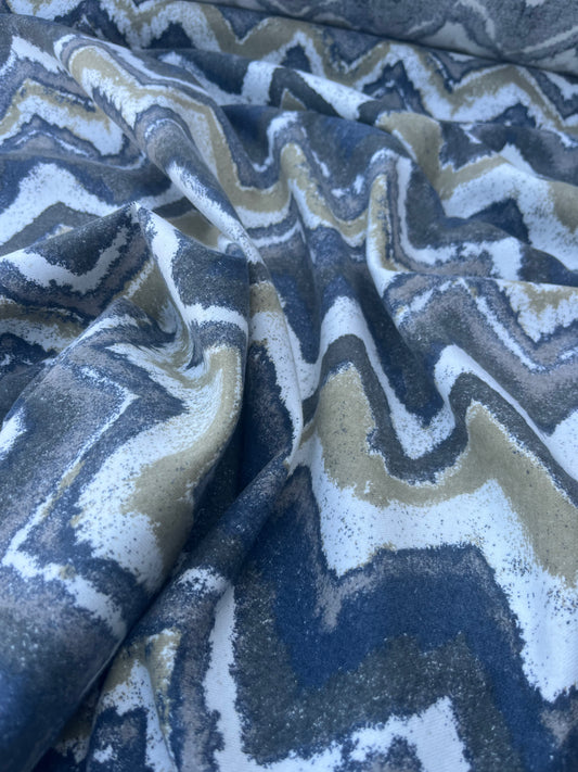 LAZARUS 013 flanel cotton/viscose green zig-zag