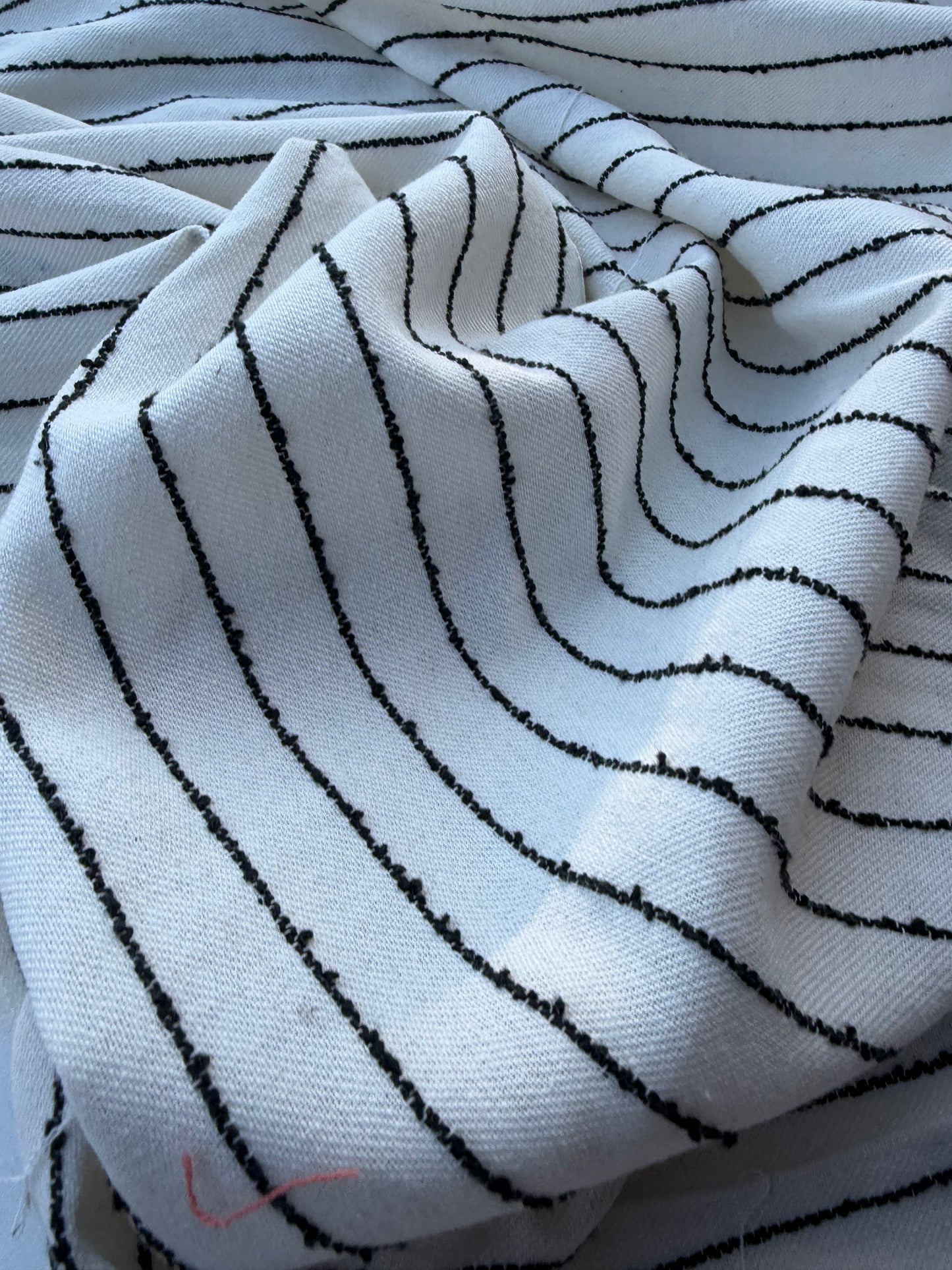 NED 009 naturel/black cotton linen stripe