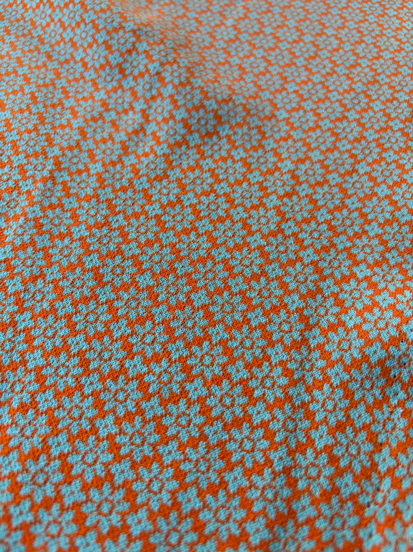 NED 011 orange/aqua floral jersey jacquard