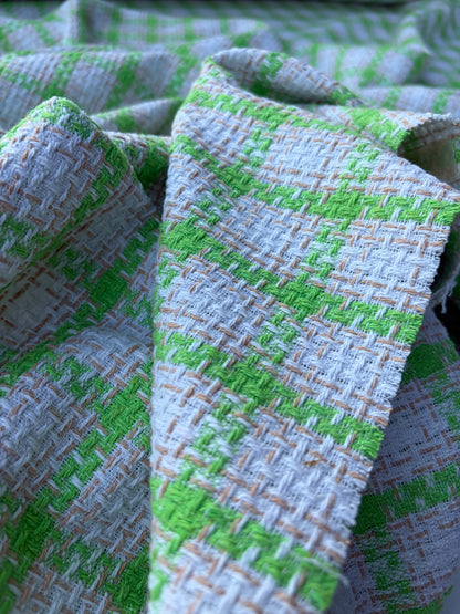 PC NED 012 white/green checkered cotton tweed