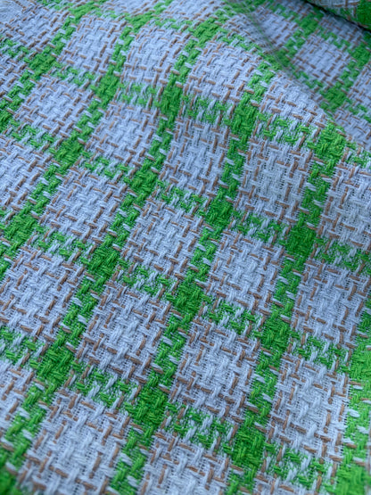 PC NED 012 white/green checkered cotton tweed