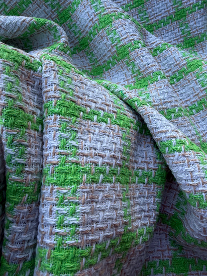 PC NED 012 white/green checkered cotton tweed