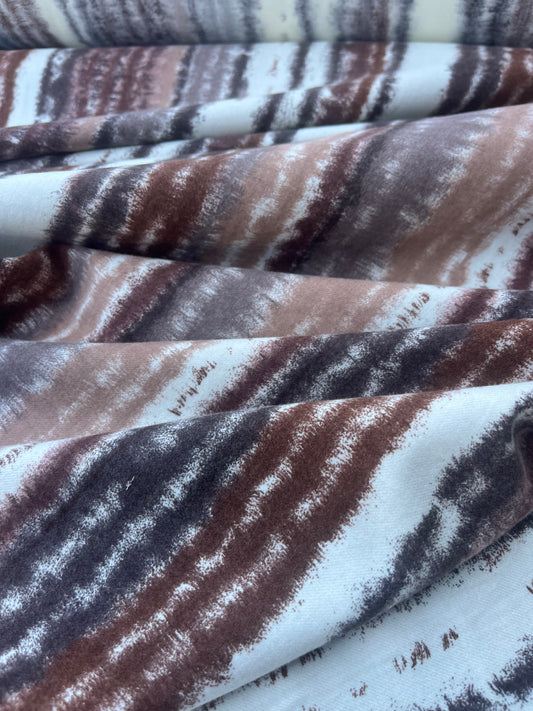 LAZARUS 022 flanel cotton/viscose brown stripe
