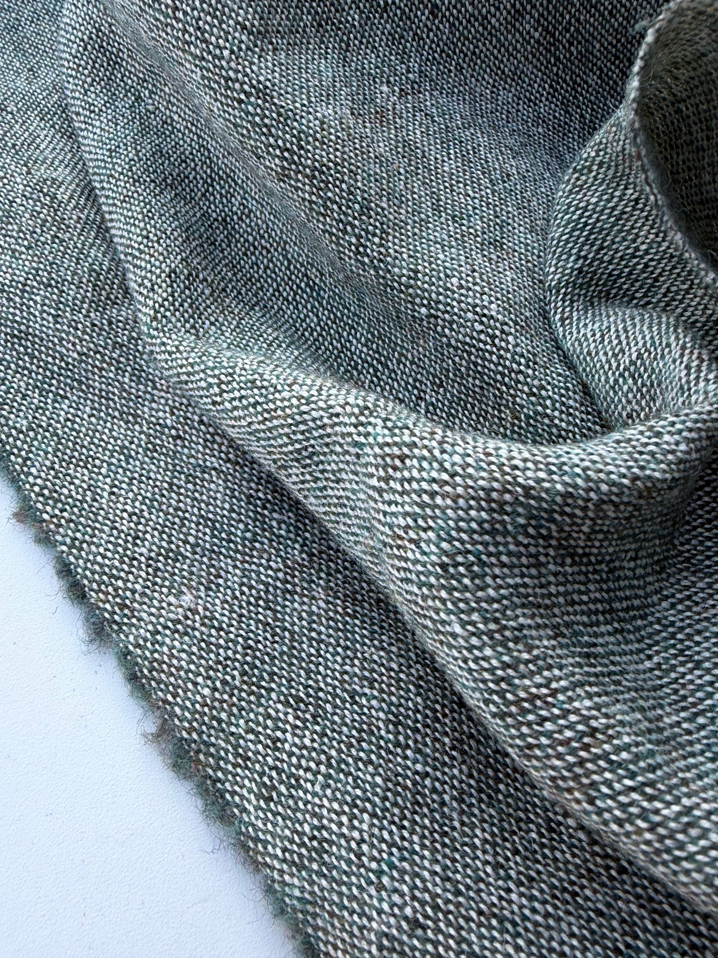 NED 018 green mélange wool drape