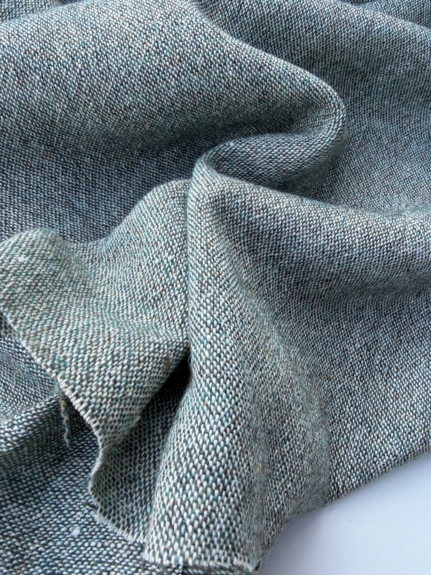 NED 018 green mélange wool drape
