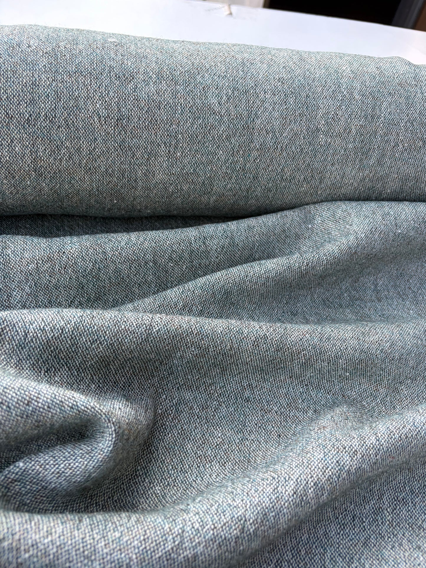 NED 018 green mélange wool drape