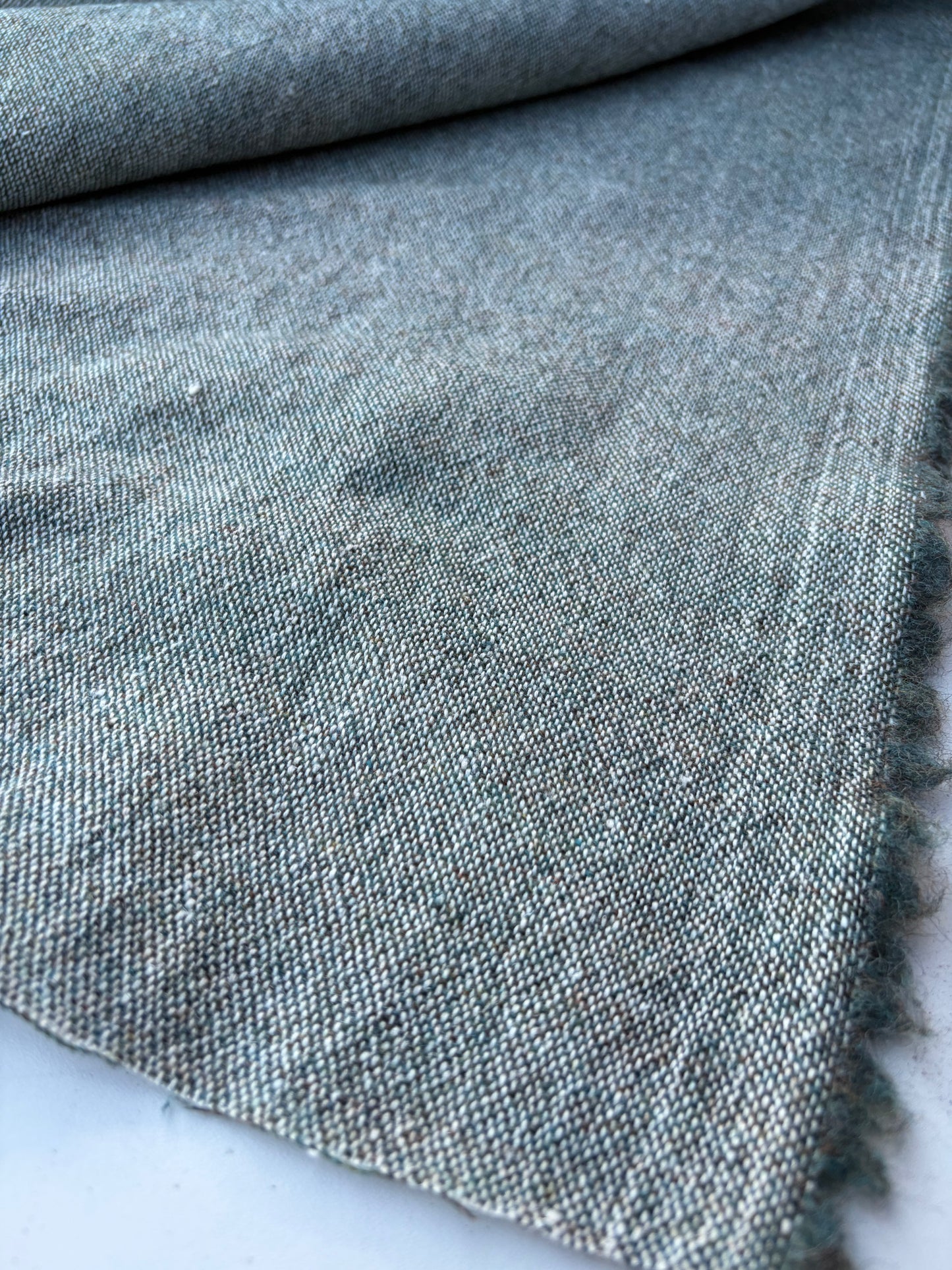 NED 018 green mélange wool drape