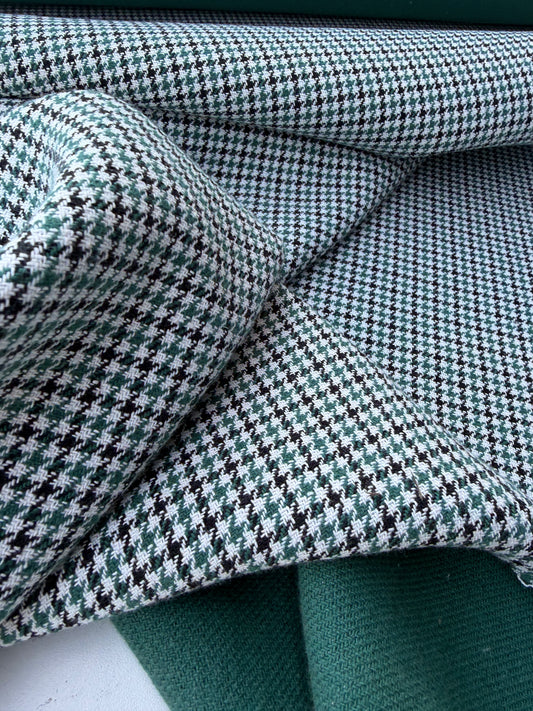 NED 019 green dogtooth heavy cotton double face