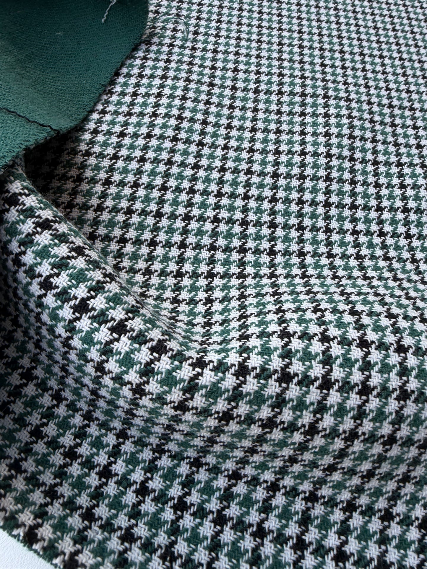 NED 019 green dogtooth heavy cotton double face