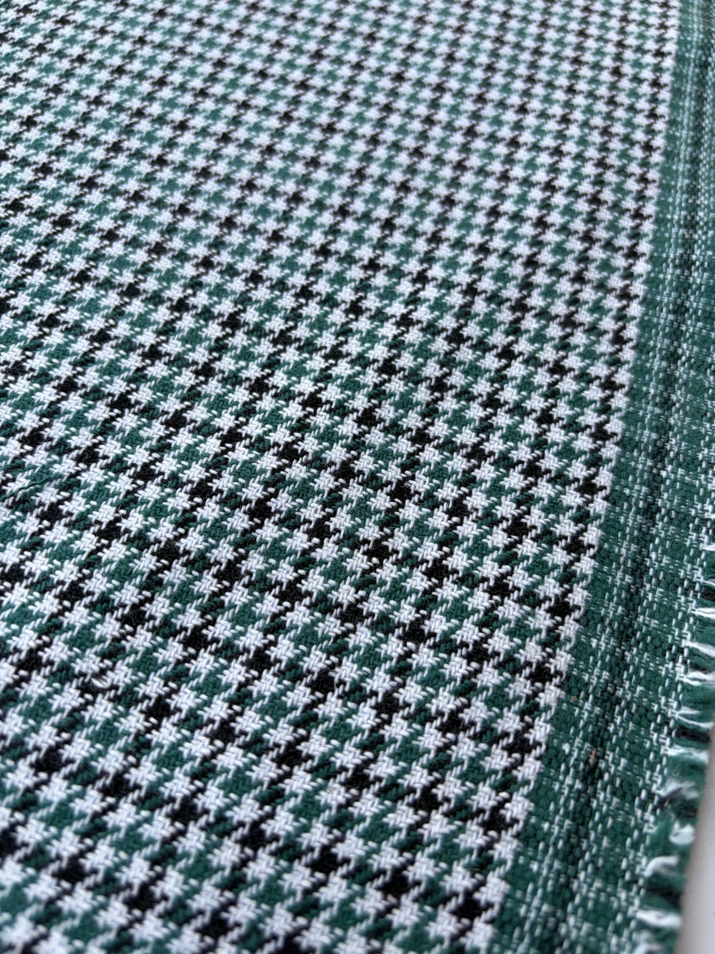 NED 019 green dogtooth heavy cotton double face