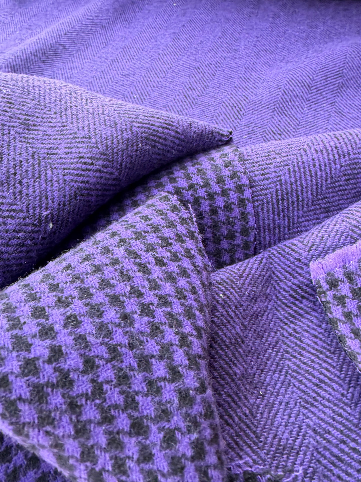 NED 020 purple/chevron double face heavy cotton
