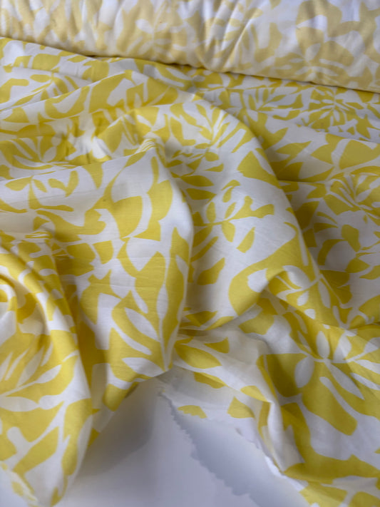 JUTTA 042 cotton voile white/yellow design