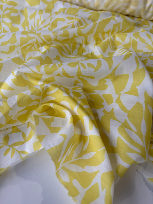 JUTTA 042 cotton voile white/yellow design