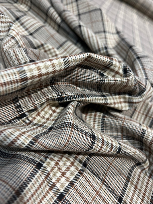 CB 005 woolen check with stretch