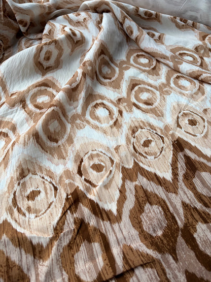 SMITHERS 003 brown double border viscose animalier print