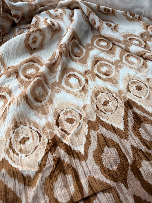 SMITHERS 003 brown double border viscose animalier print