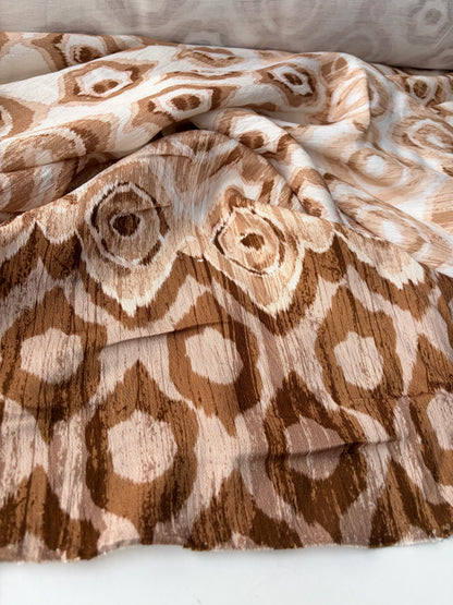 SMITHERS 003 brown double border viscose animalier print