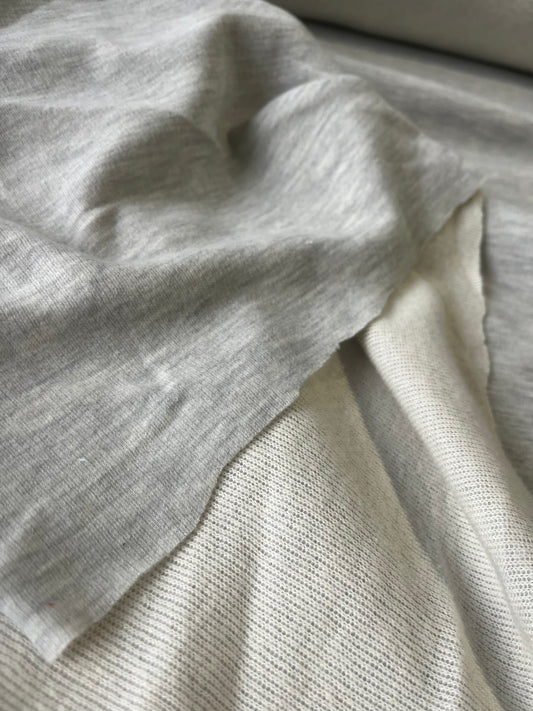 ROSALIA 059 wool jersey double face grey mélange