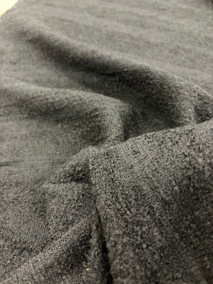 ZINO 001 blck heavy wool blended coat fabric