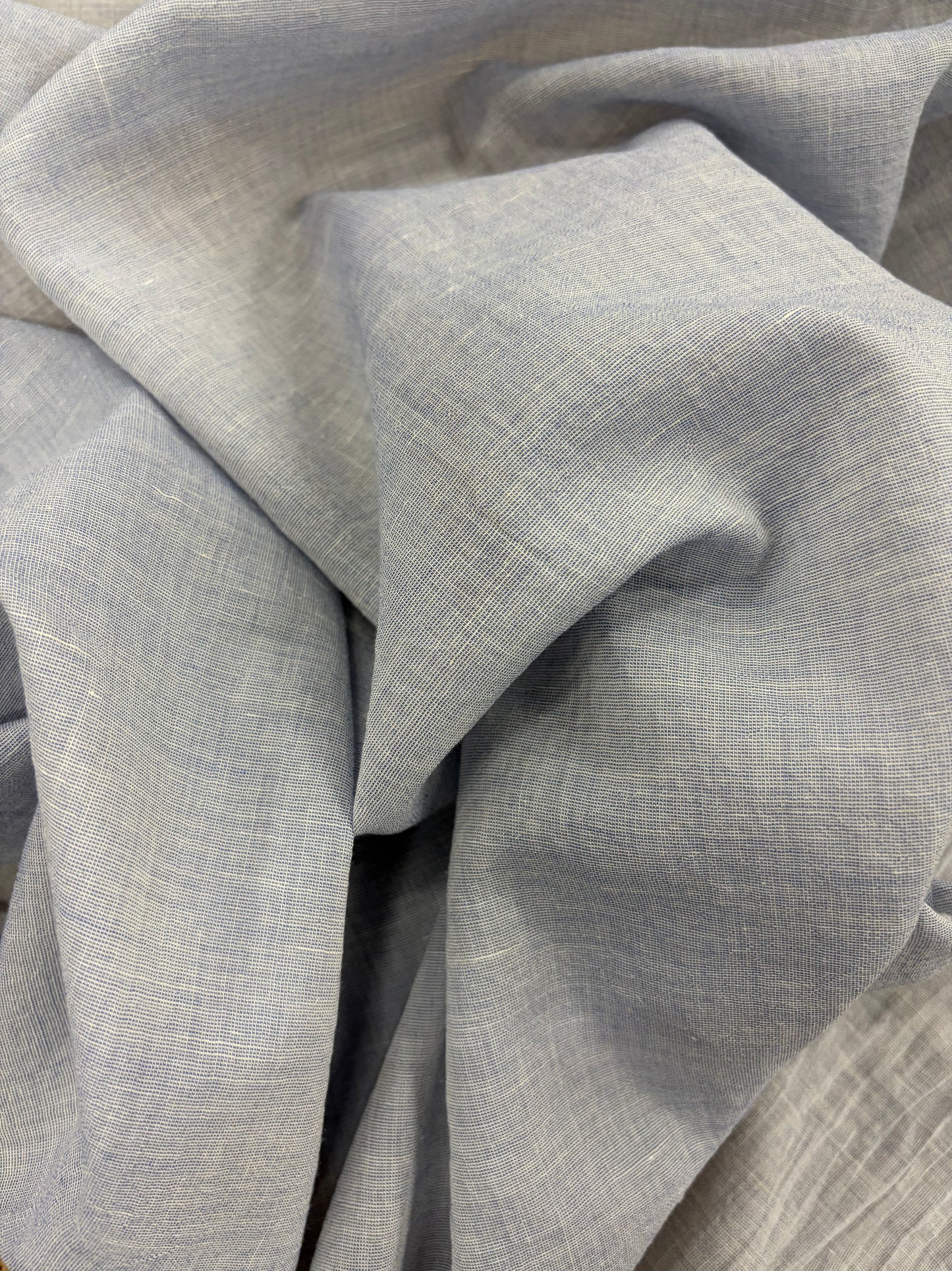 ZINO 007  colourwoven cotton fil a fil shirting fabric light blue