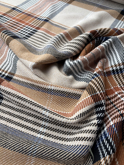 PC SMITHERS 010 camel/navy/ecru checkered heavy cotton