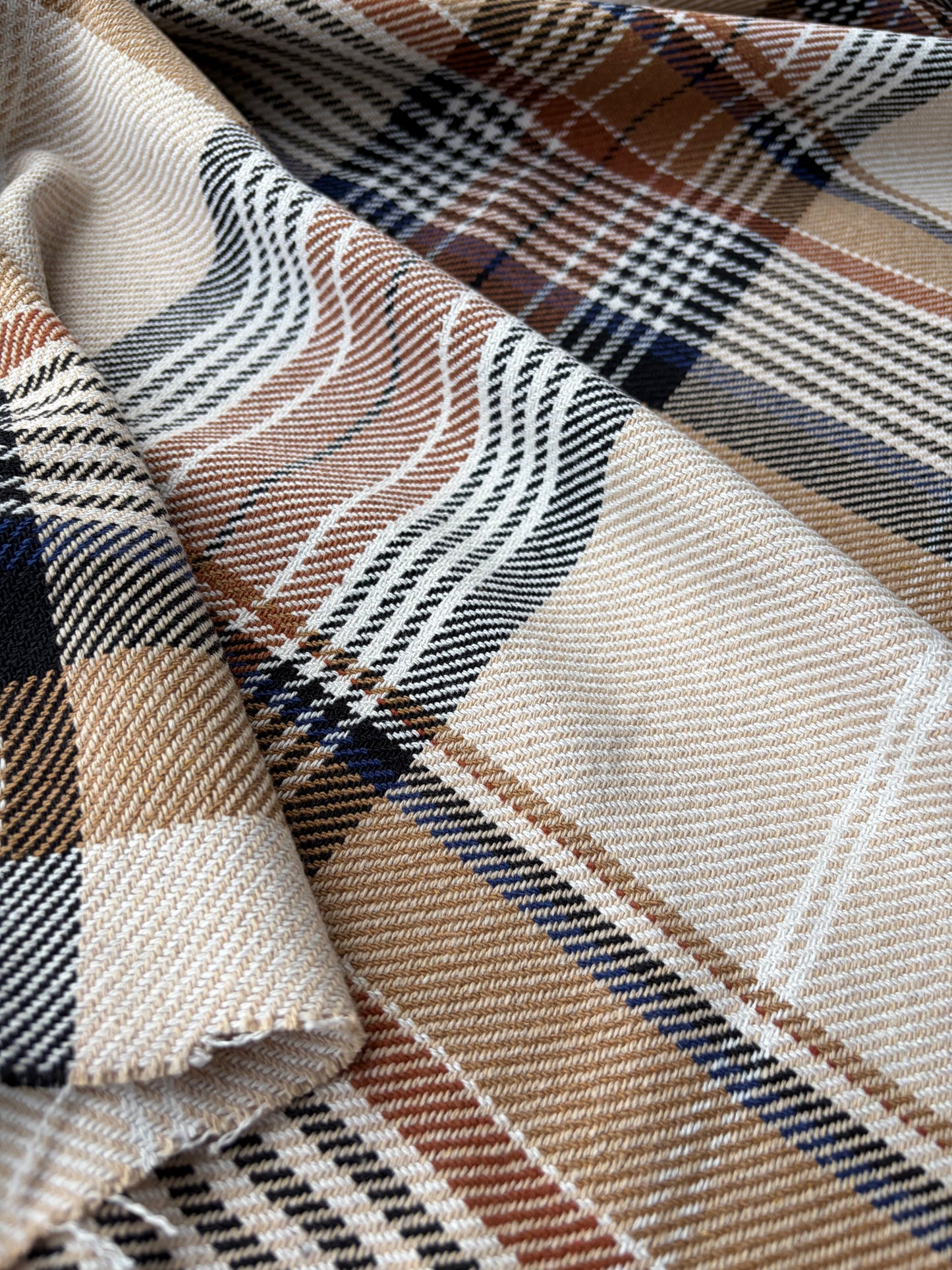 SMITHERS 010 camel/navy/ecru checkered heavy cotton