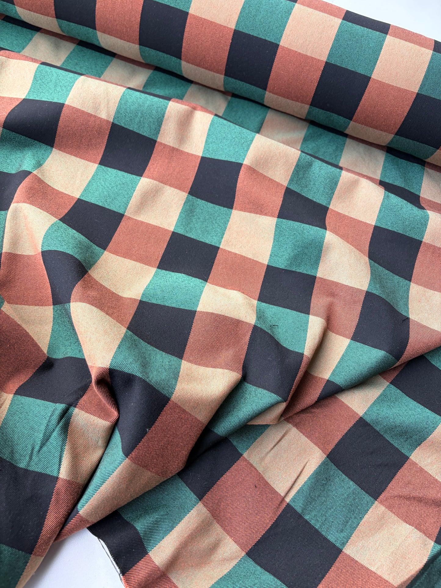 SMITHERS 011 khaky/brown  checkered heavy cotton flannel