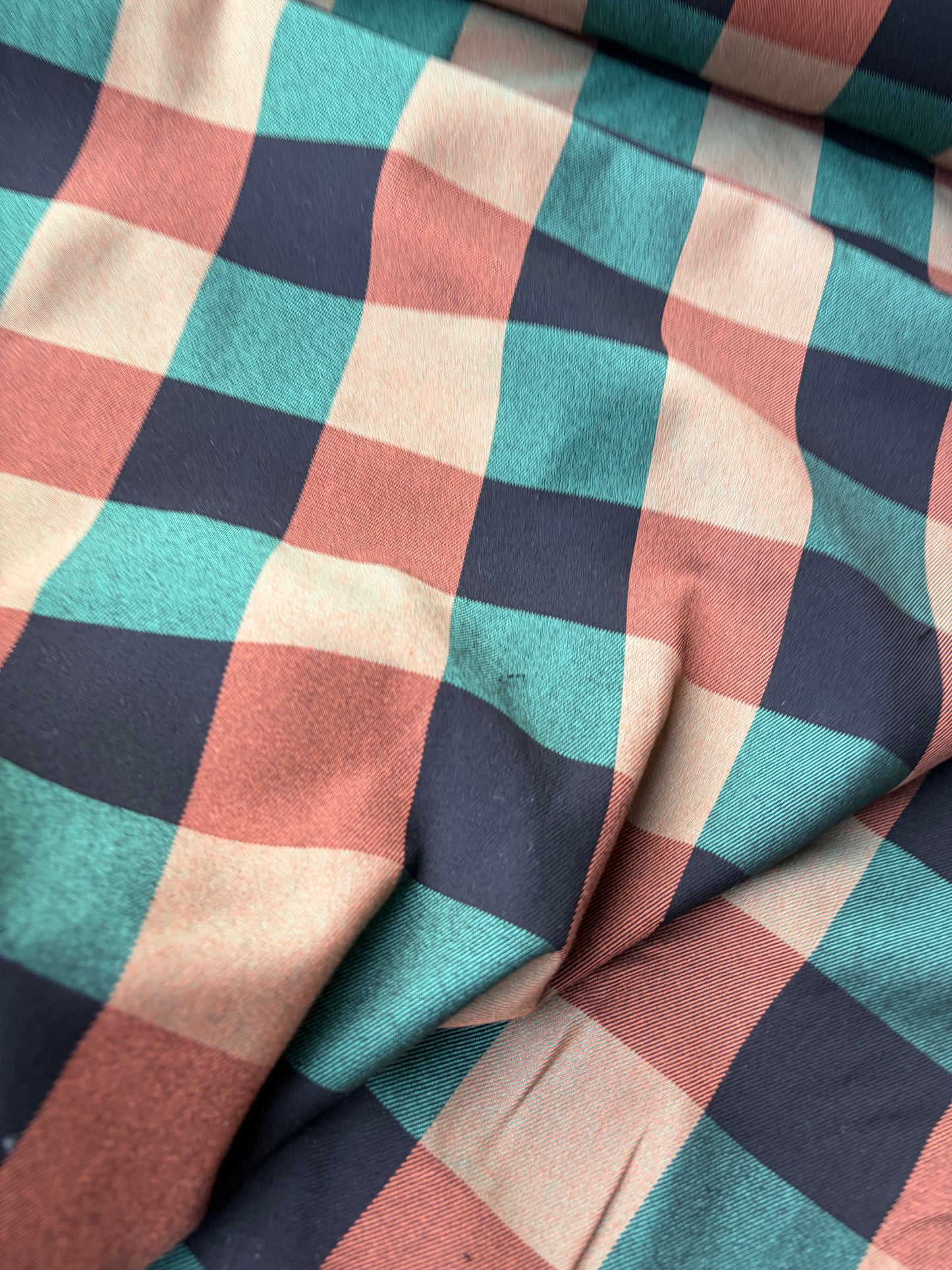SMITHERS 011 khaky/brown  checkered heavy cotton flannel