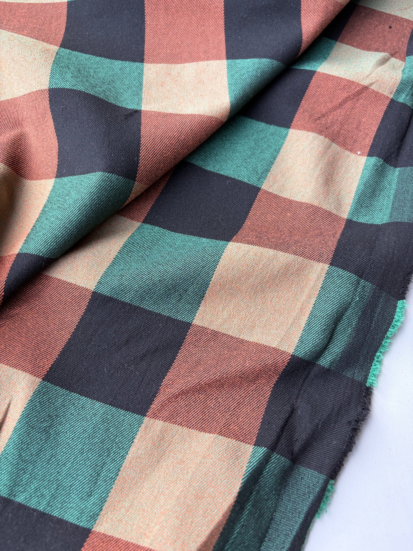 SMITHERS 011 khaky/brown  checkered heavy cotton flannel
