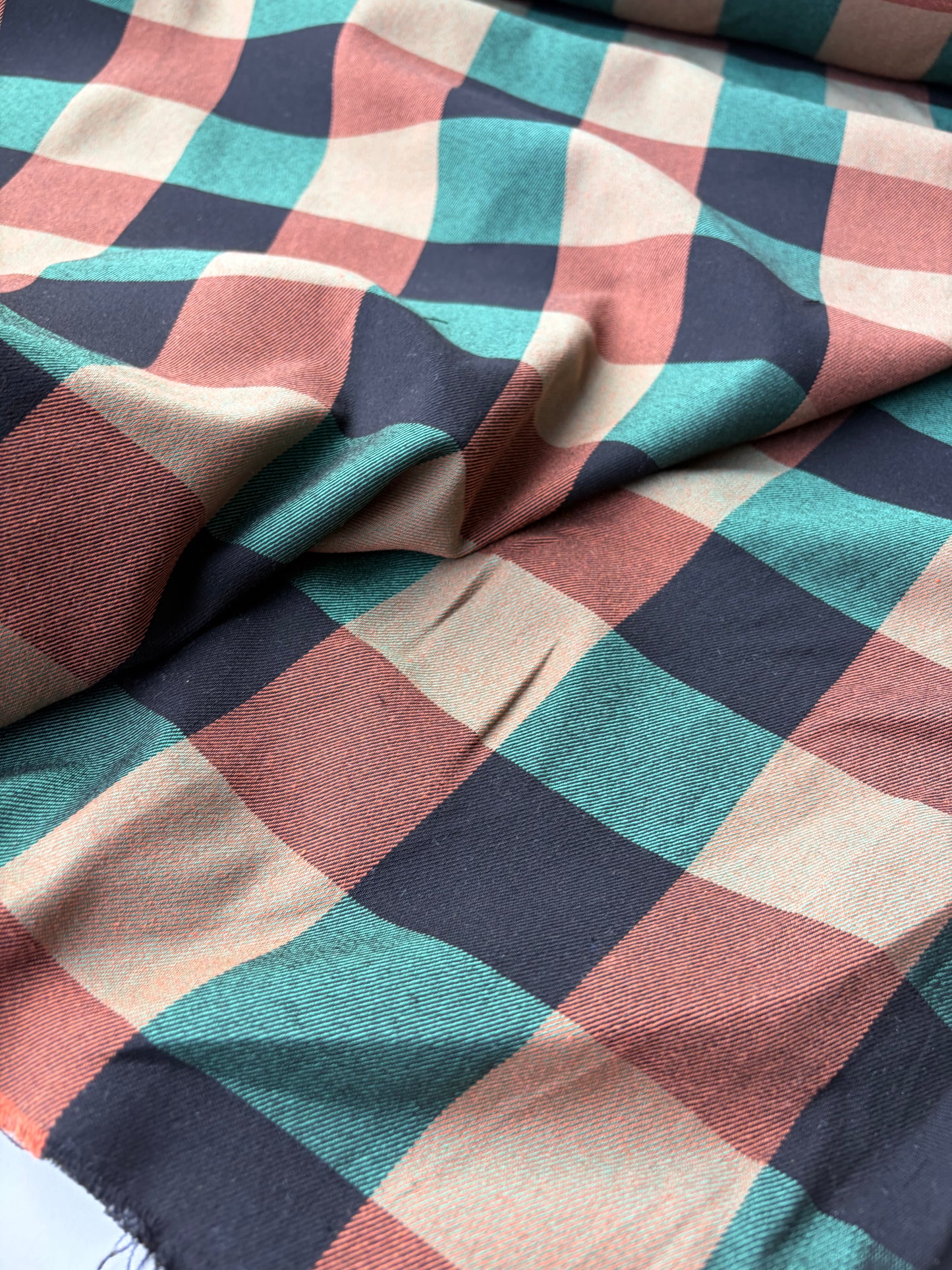 SMITHERS 011 khaky/brown  checkered heavy cotton flannel