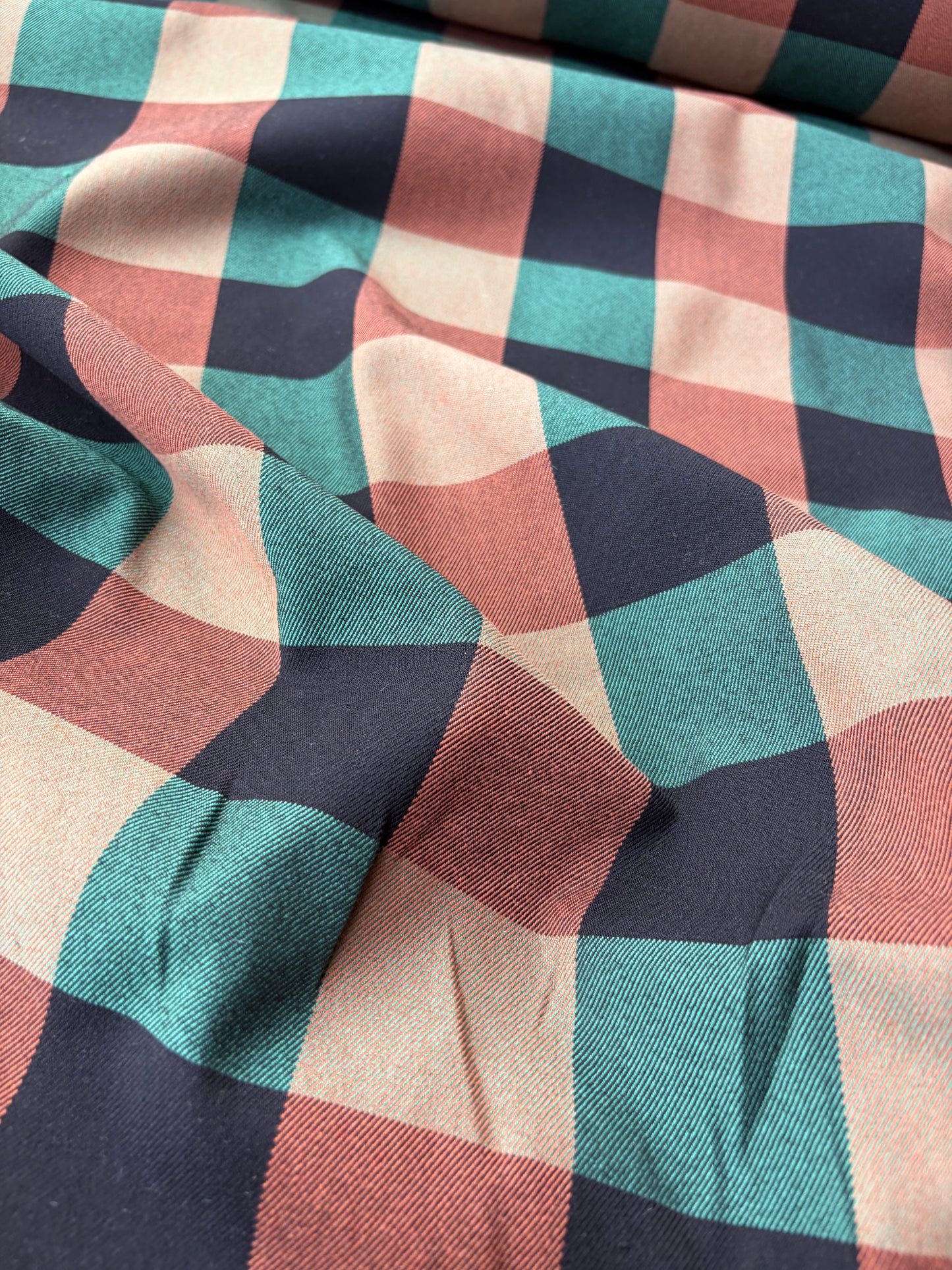 SMITHERS 011 khaky/brown  checkered heavy cotton flannel
