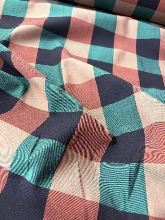 SMITHERS 011 khaky/brown  checkered heavy cotton flannel