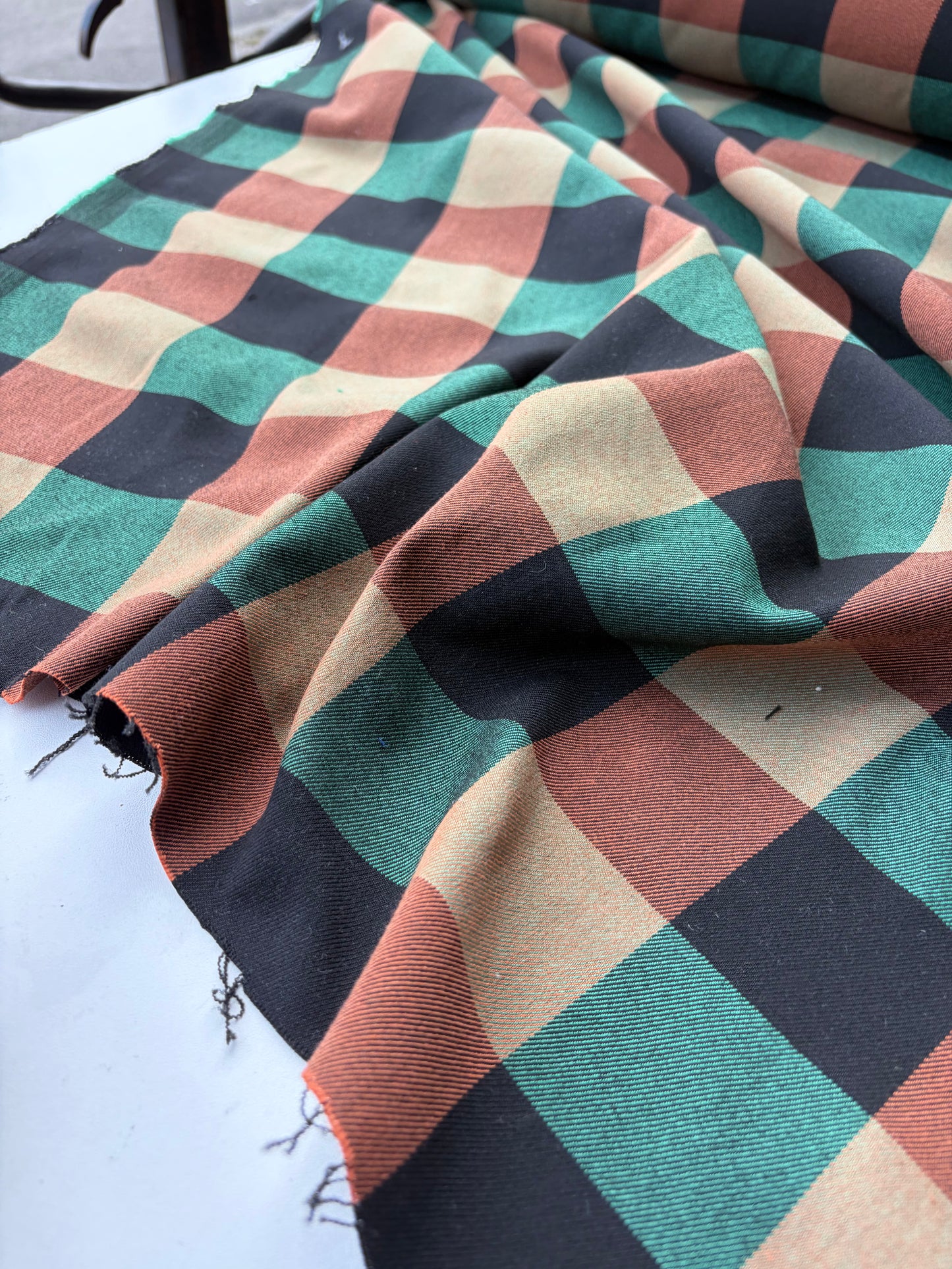 SMITHERS 011 khaky/brown  checkered heavy cotton flannel