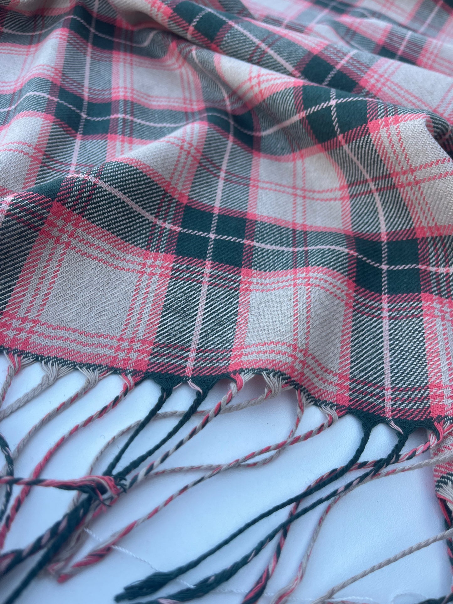 POLLY JANE 019 cotton check with fringes