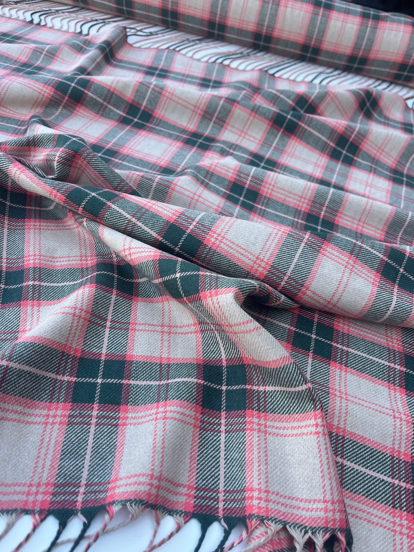 POLLY JANE 019 cotton check with fringes