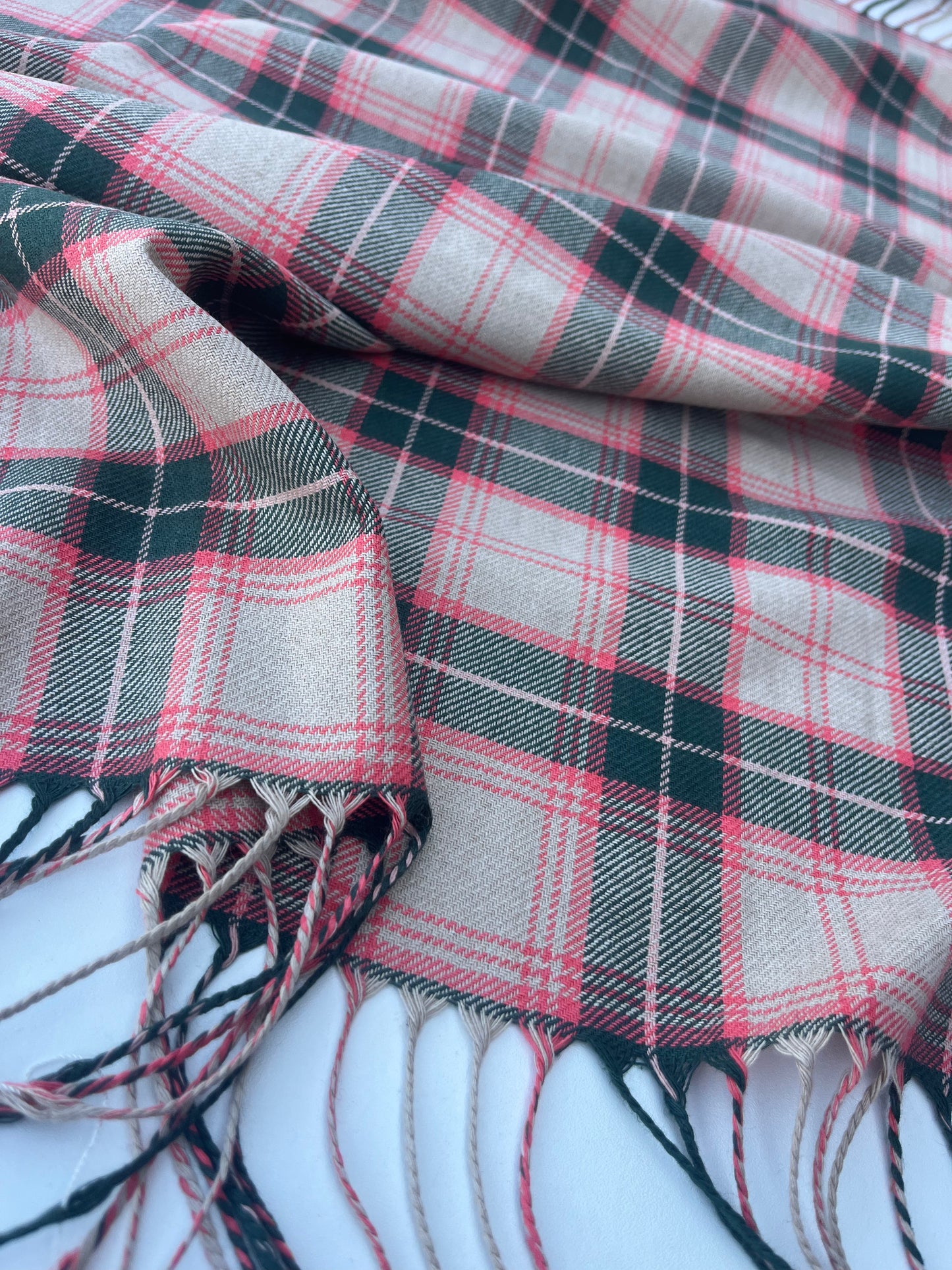 POLLY JANE 019 cotton check with fringes