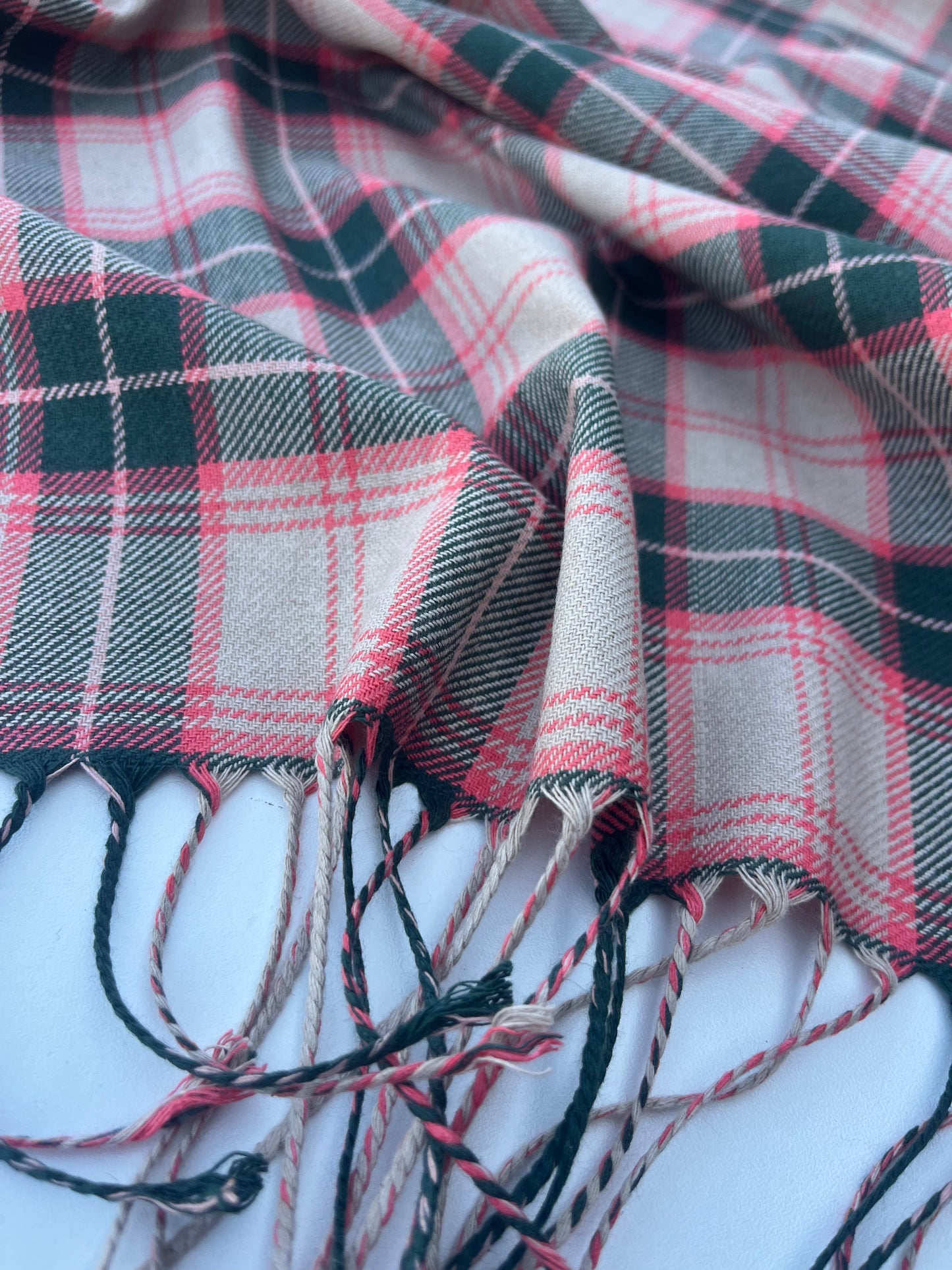 POLLY JANE 019 cotton check with fringes