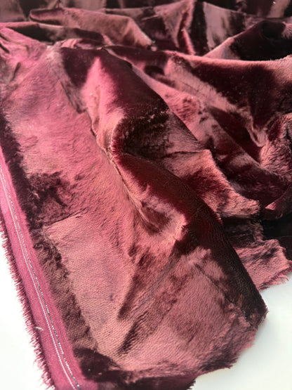 PC SMITHERS 014 aubergine coloured cotton fake fur