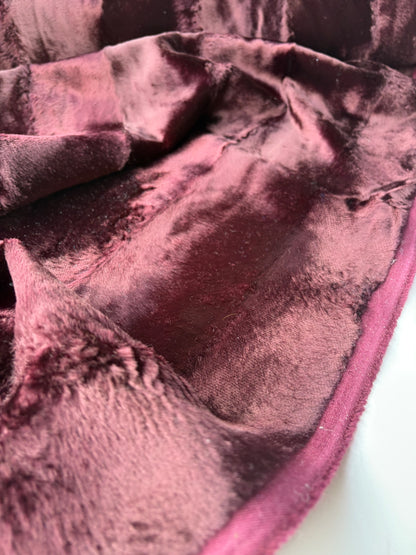 PC SMITHERS 014 aubergine coloured cotton fake fur