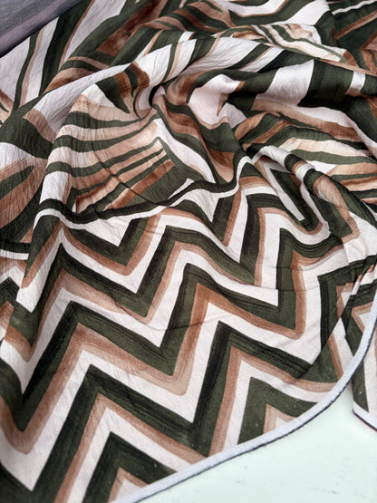 SMITHERS 016 khaky double border viscose graphical print