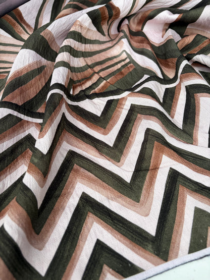SMITHERS 016 khaky double border viscose graphical print