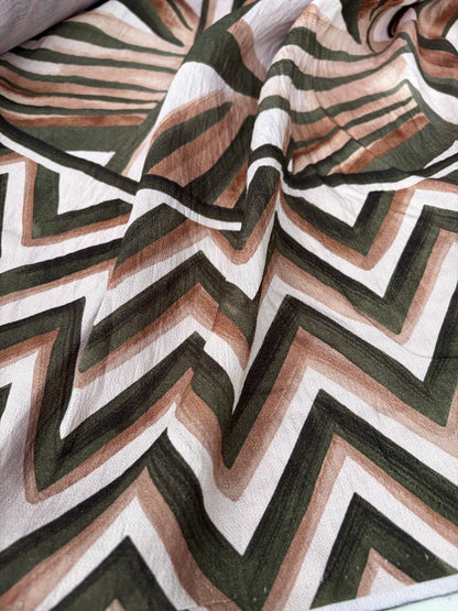 SMITHERS 016 khaky double border viscose graphical print