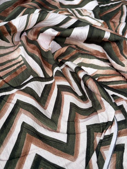 SMITHERS 016 khaky double border viscose graphical print