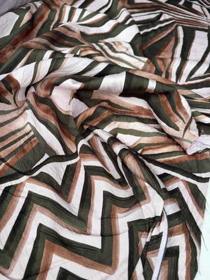 SMITHERS 016 khaky double border viscose graphical print