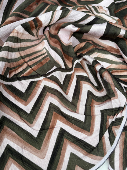 SMITHERS 016 khaky double border viscose graphical print